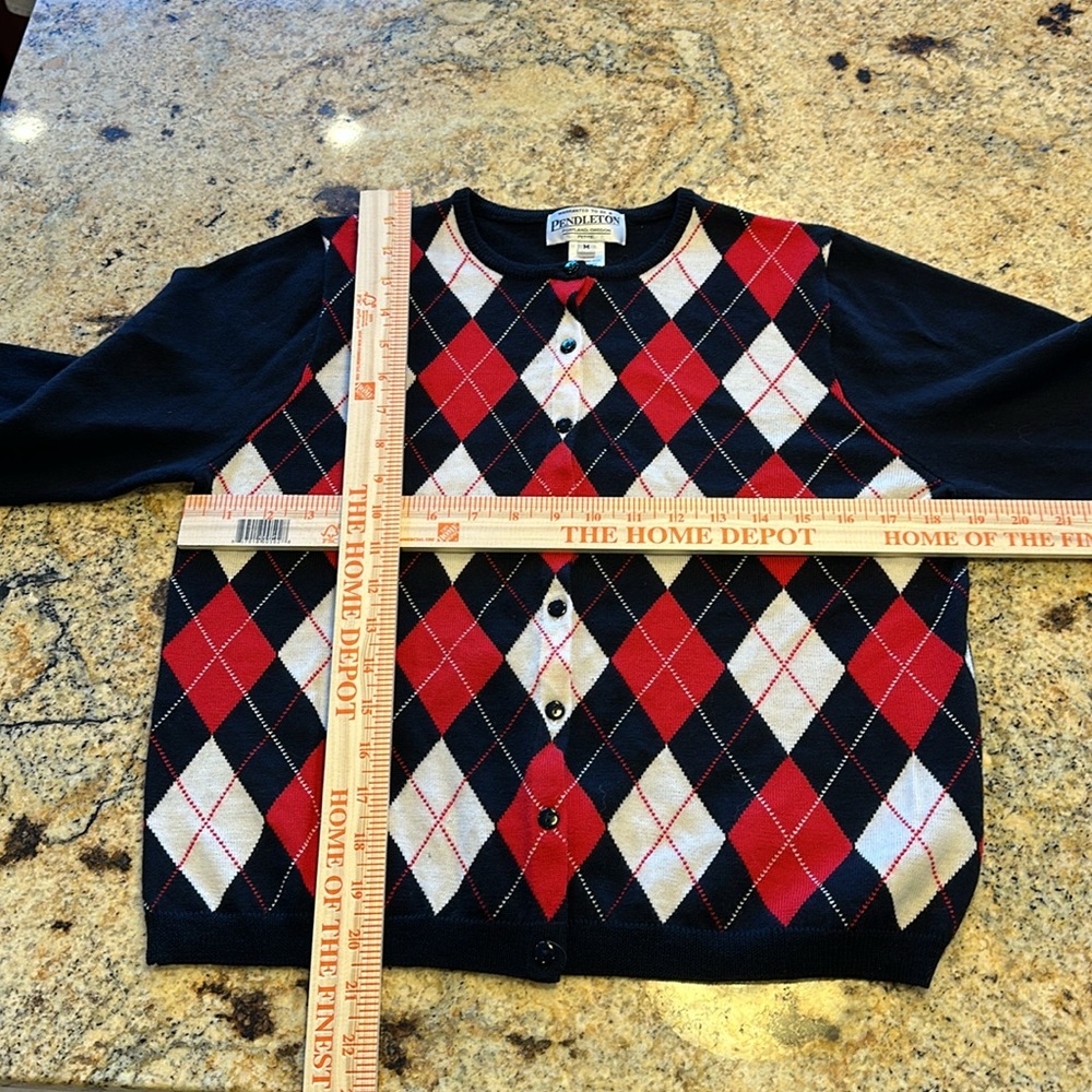 Pendleton Merino Wool Argyle Cardigan Sweater - image 6